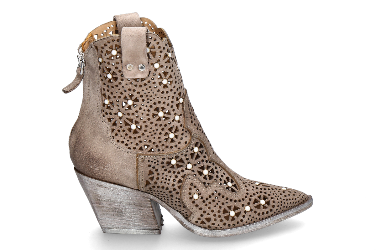 mimmù Stiefelette COWBOY CAMOSCIO- corda/ beige