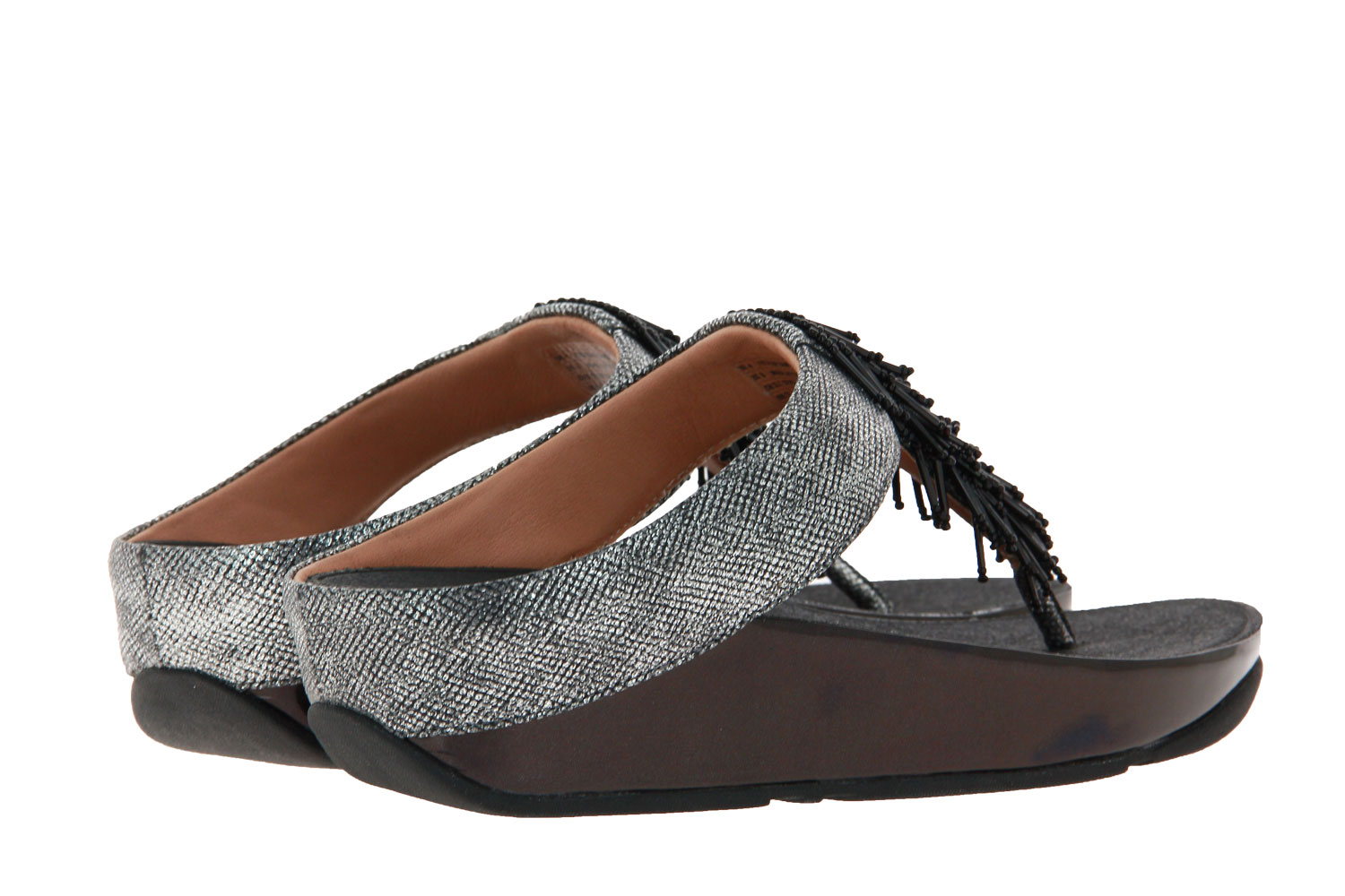 Fitflop Pantolette CHA CHA TOE THONG BLACK SHIMMER PRINT (39)