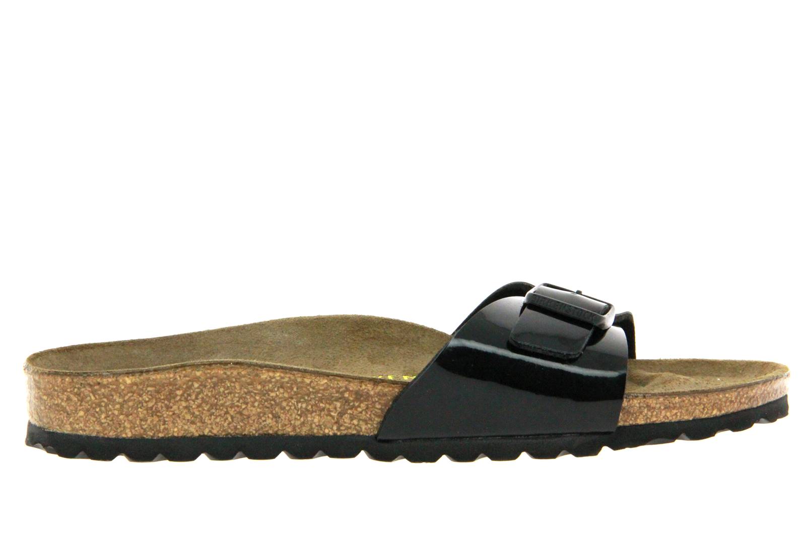 Birkenstock Pantolette MADRID SCHMAL BIRKO-FLOR LACK SCHWARZ (41)