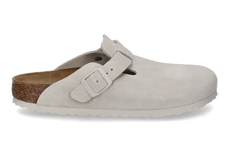 Birkenstock Clogs BOSTON SCHMAL MODERN SUEDE- antique white