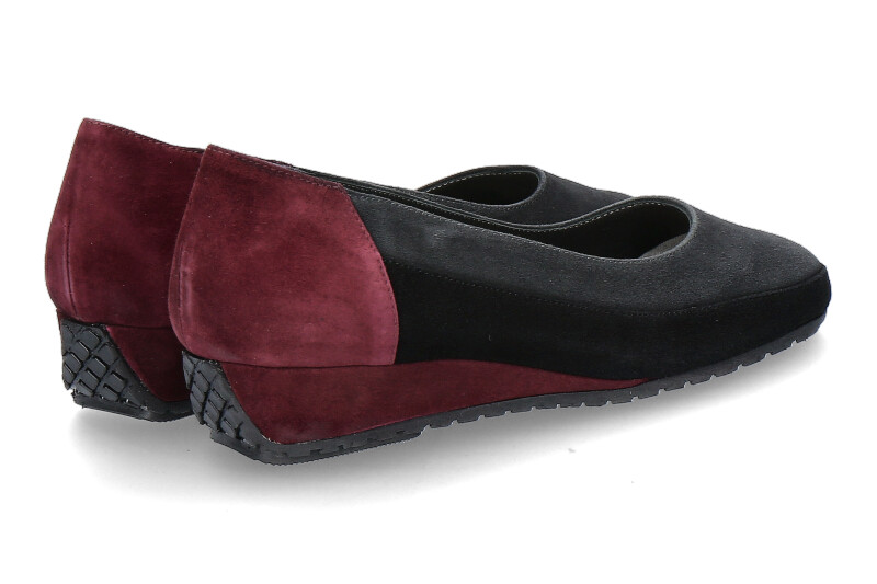 Bagnoli Slipper CAMOSCIO NERO ANTHRAZIT BORDO (39)