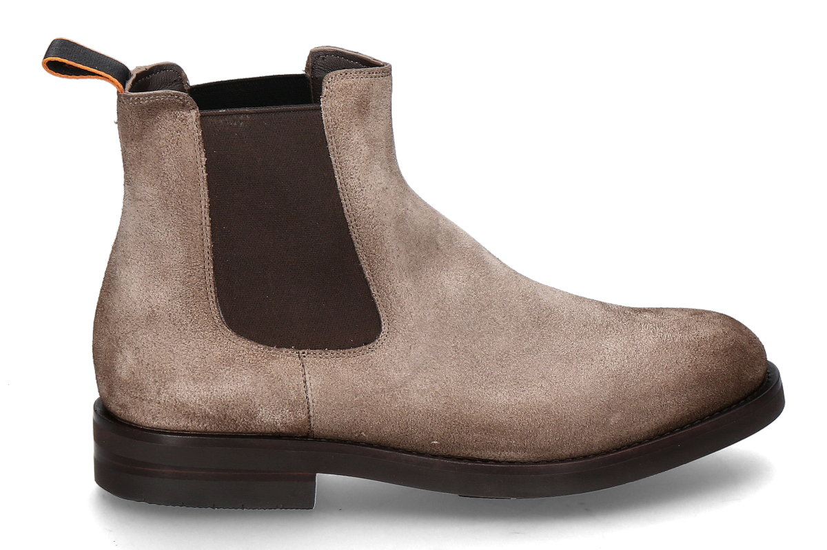 Santoni Herren-Chelsea Boot ENVER CAMOSCIO- taupe/ brown