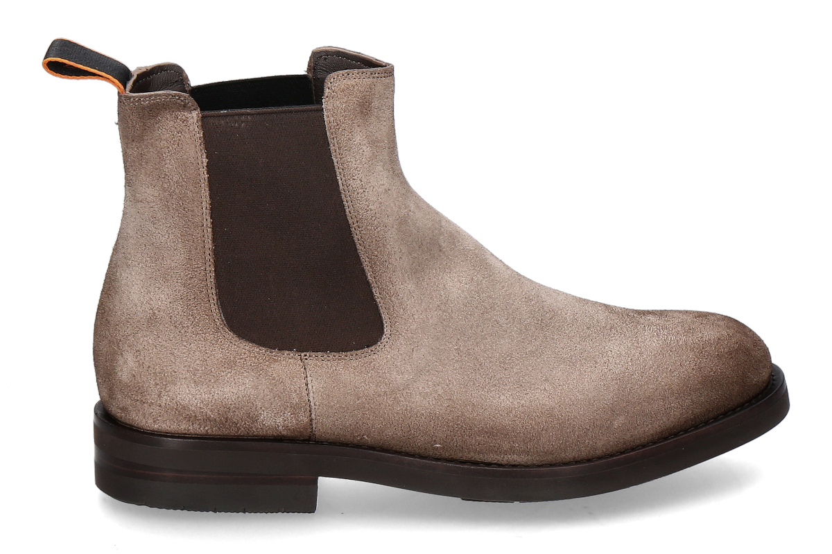 Santoni Herren-Chelsea Boot ENVER CAMOSCIO- taupe/ brown