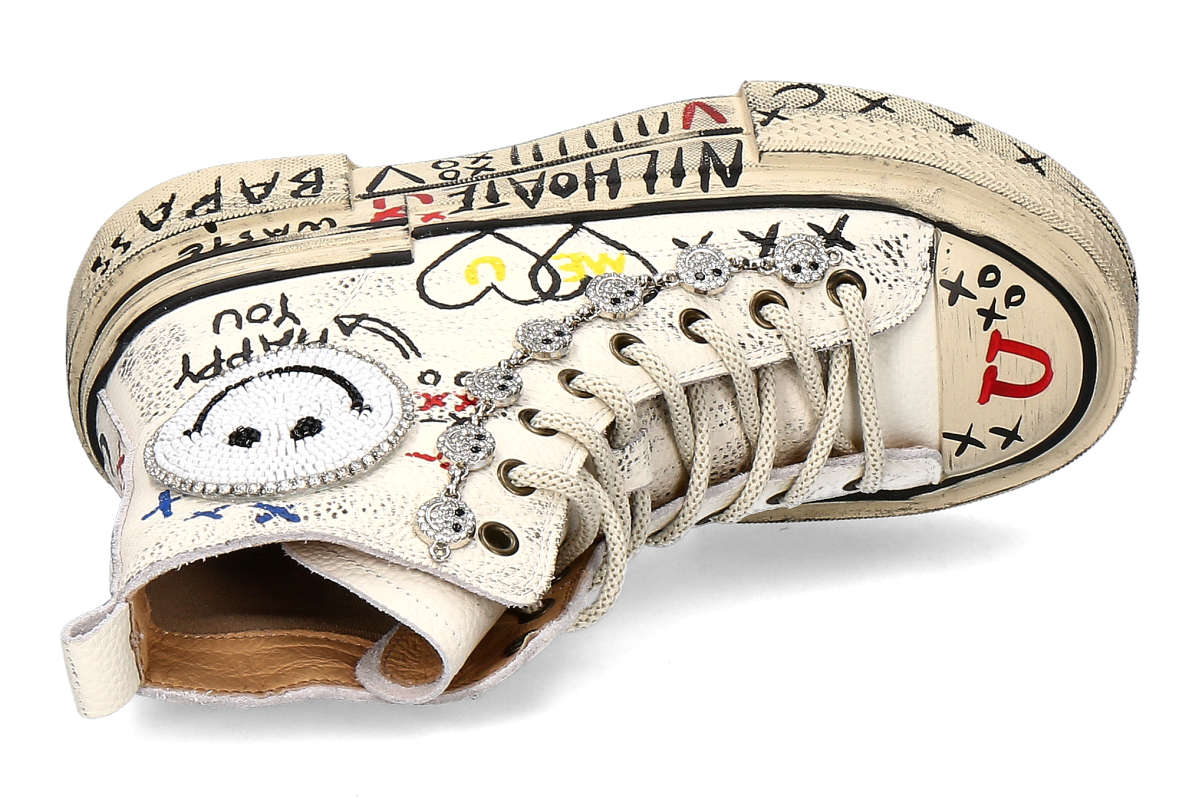 Nan-Ku Couture High Top Sneaker HEART STRASS - weiß_232100235_5 Nan-Ku Couture High Top Sneaker HEART STRASS - weiß_232100235_5