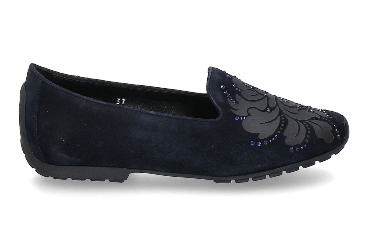Mania Ballerina im Pantoffelschnitt CAMOSCIO FIORI- dunkelblau