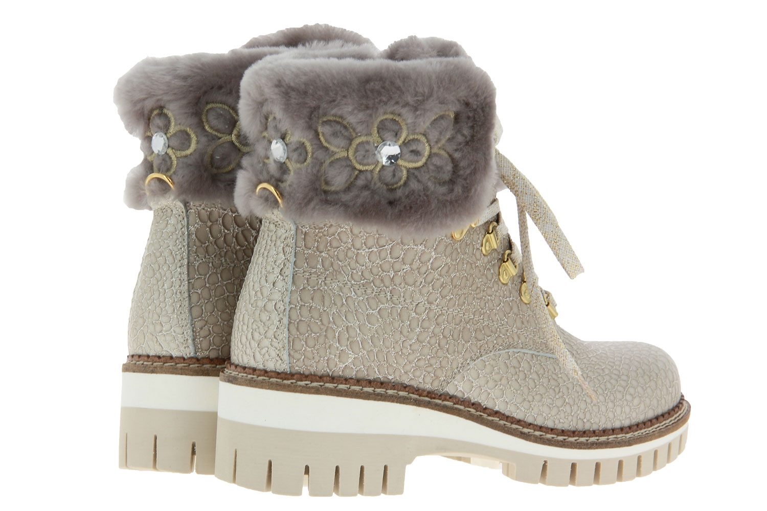 New Italia Shoes Stiefelette gefüttert GLITTER KALBSLEDER SAND (36)