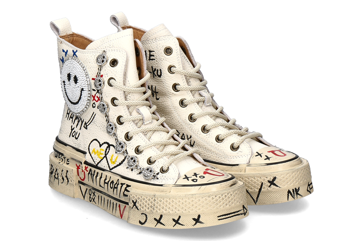Nan-Ku Couture High Top Sneaker HEART STRASS - weiß Nan-Ku Couture High Top Sneaker HEART STRASS - weiß