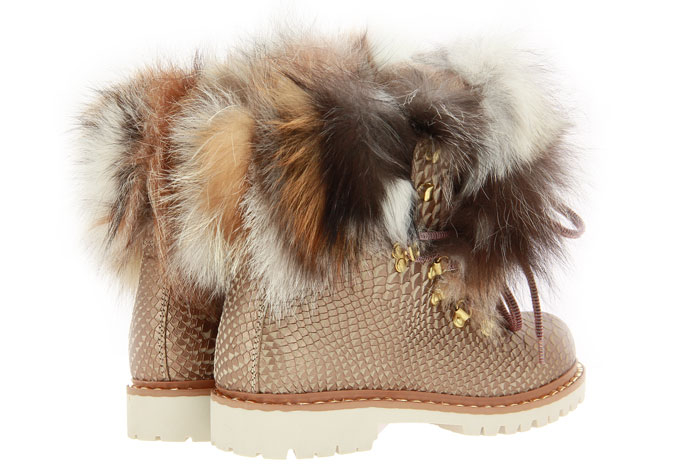 New Italia Shoes Stiefelette gefüttert REPTIL-OPTIK HUMUS (37 )