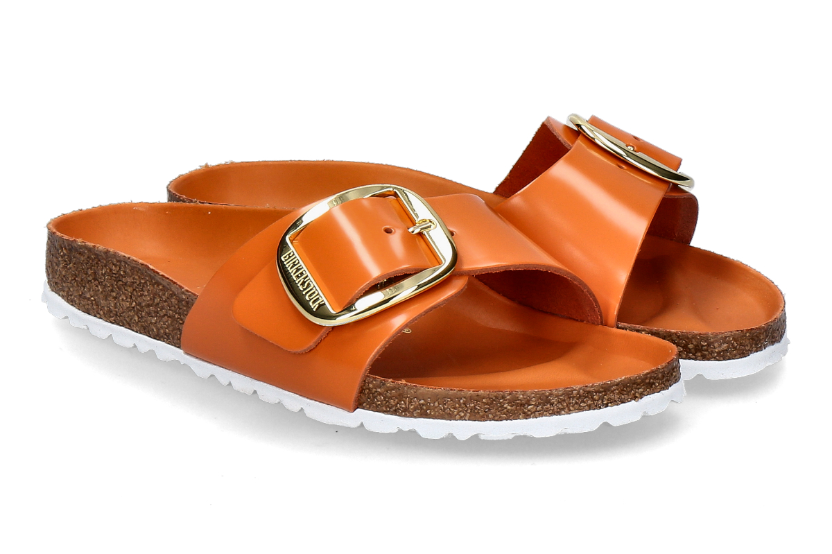 Birkenstock Pantolette MADRID BIG BUCKLE SCHMAL- high-shine kurkuma/ orange
