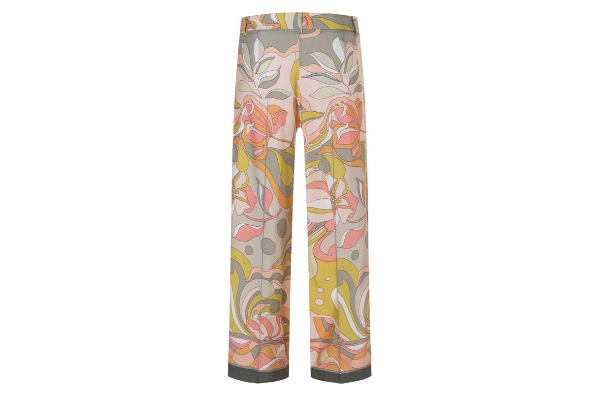 Cambio Wide-Leg Cropped Stoffhose ANAIS- mimosa green/ avocado/ rose