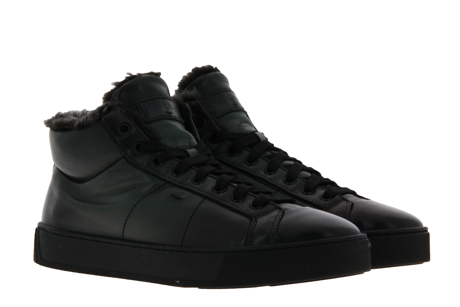 Santoni Sneaker gefüttert LEATHER ANTRACITE (42)