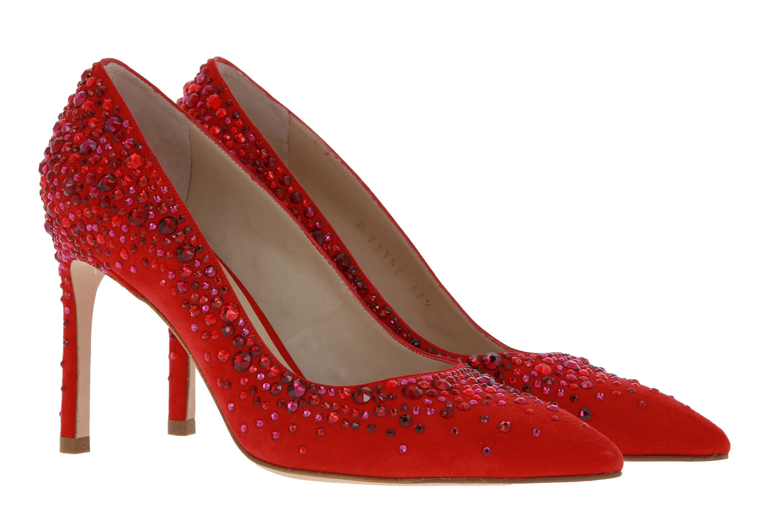 Stuart Weitzman Pumps LALAINA 95 FOLLOWME RED SUEDE CRYSTAL (38)