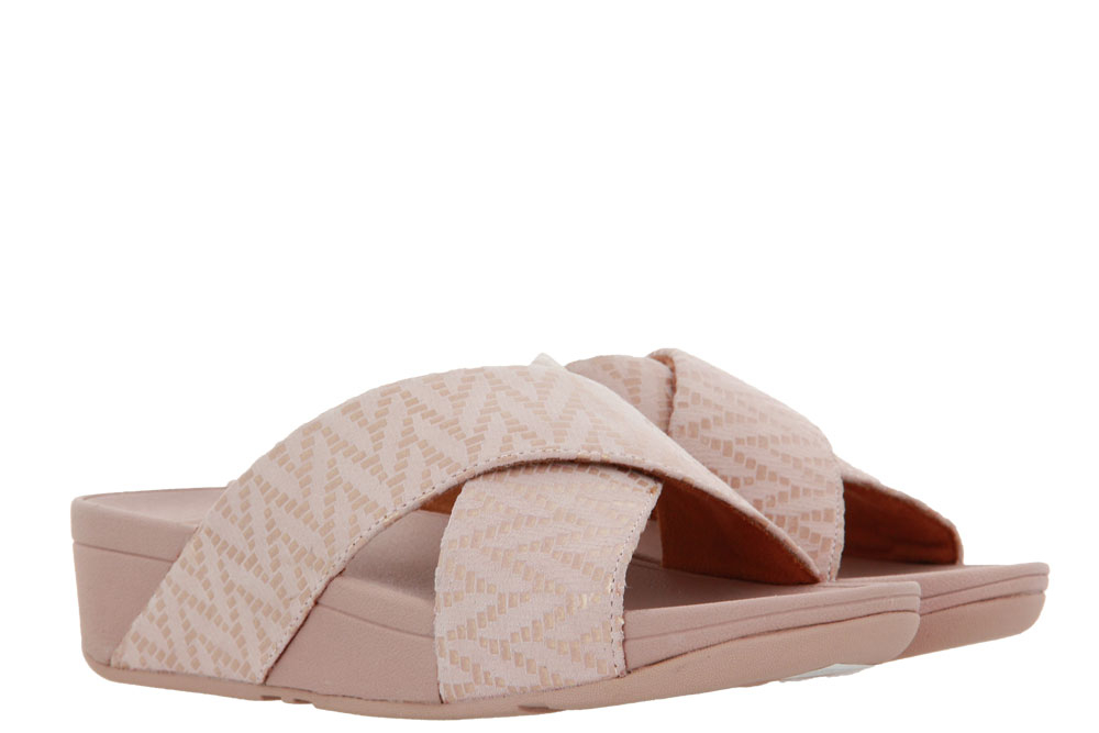 Fitflop Pantolette LULU CHEVRON SUEDE OYSTER PINK (39)