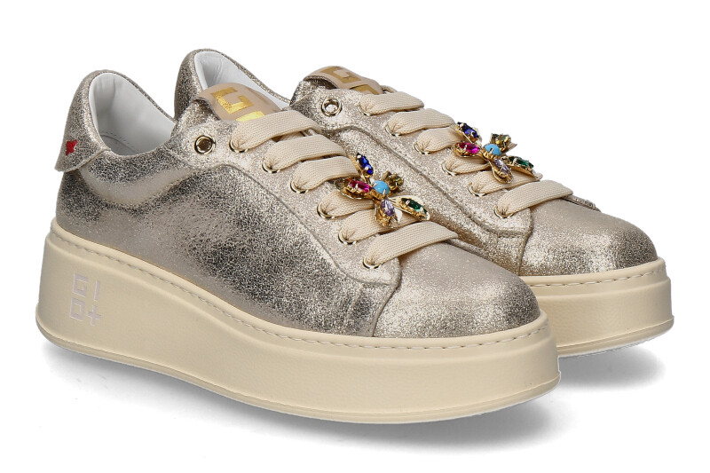 Gio+ Damen-Sneaker PIA135B COMBI POLVERE- gold