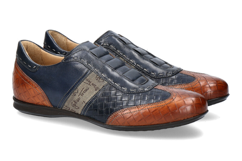 Galizio Torresi Slipper GOMMA COGNAC BLUE