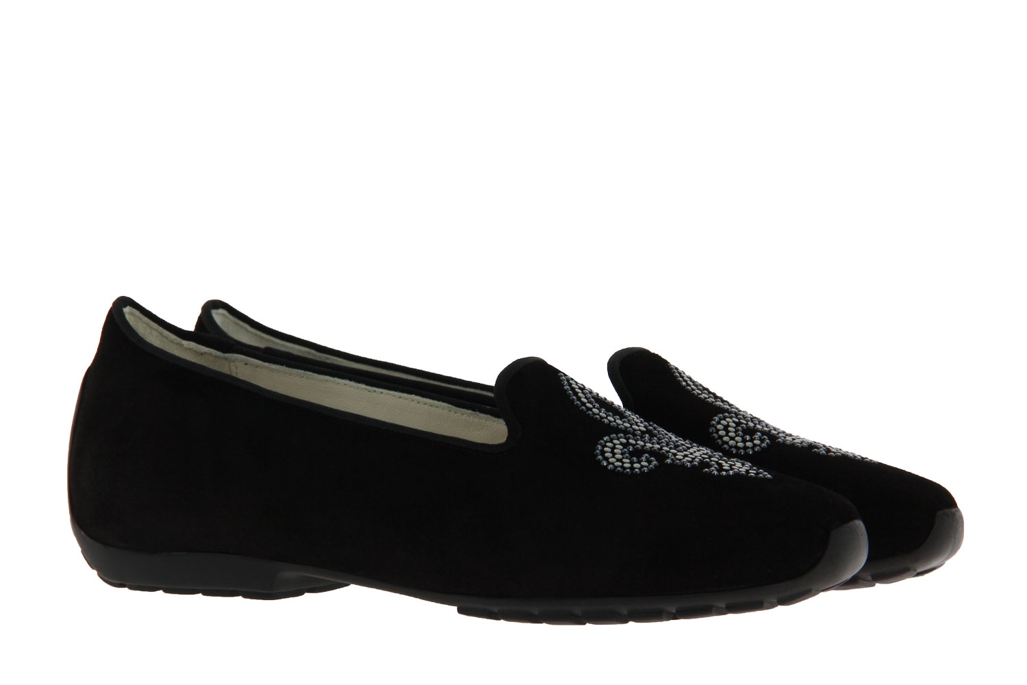 Mania Ballerina im Pantoffelschnitt CAMOSCIO NERO SWAROVSKI (37 )