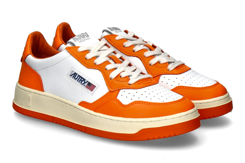 Autry Herren-Sneaker MEDALIST LEATHER WB06- white/orange