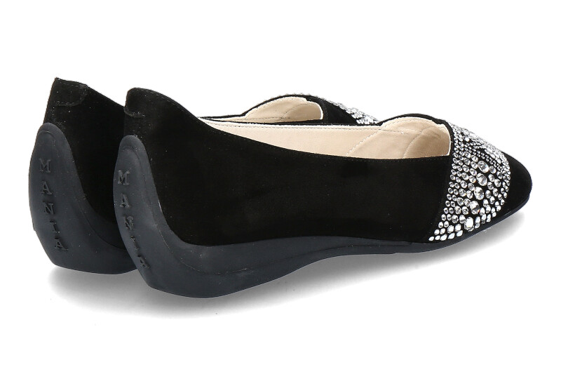 Mania Ballerina CAMOSCIO NERO SILVER STRASS (42)