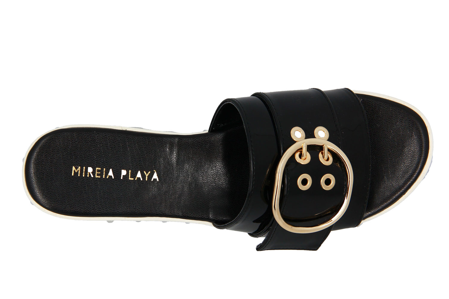 Mireia Playa Pantolette OKOBO SLIP BUCKLE BLACK (37 )