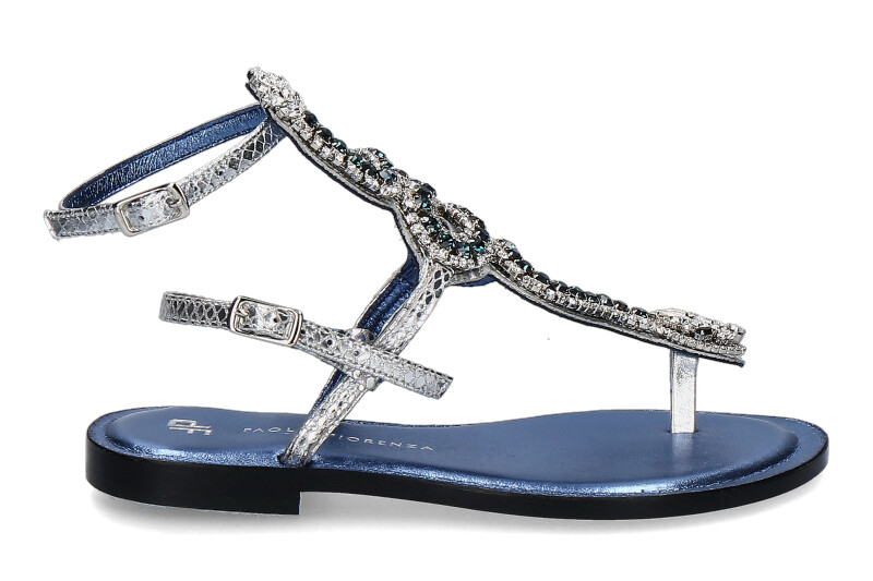 Paola Fiorenza Sandale ARGENTO PITONE BLU SILVER