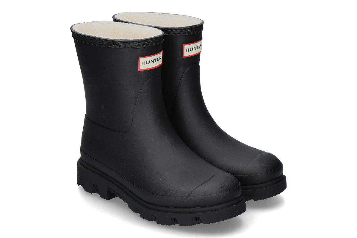 Hunter Regenstiefel DOWNPOUR SHORT gefüttert- schwarz/ black