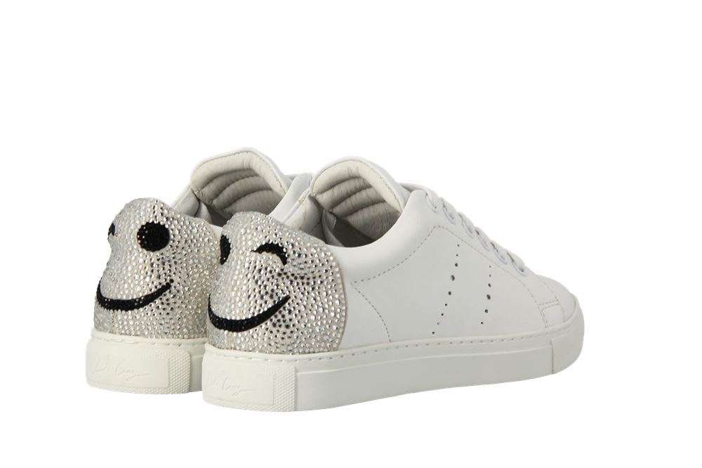 Lola Cruz Sneaker SMILEY WHITE SILVER (39)