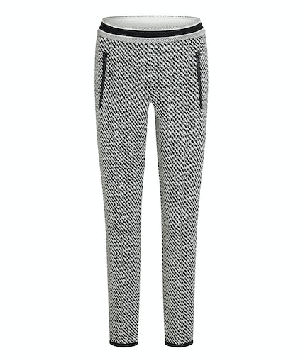 Cambio Hose RANEE DIAGONAL TWEED LOOK JERSEY -irregular tweed  grey 