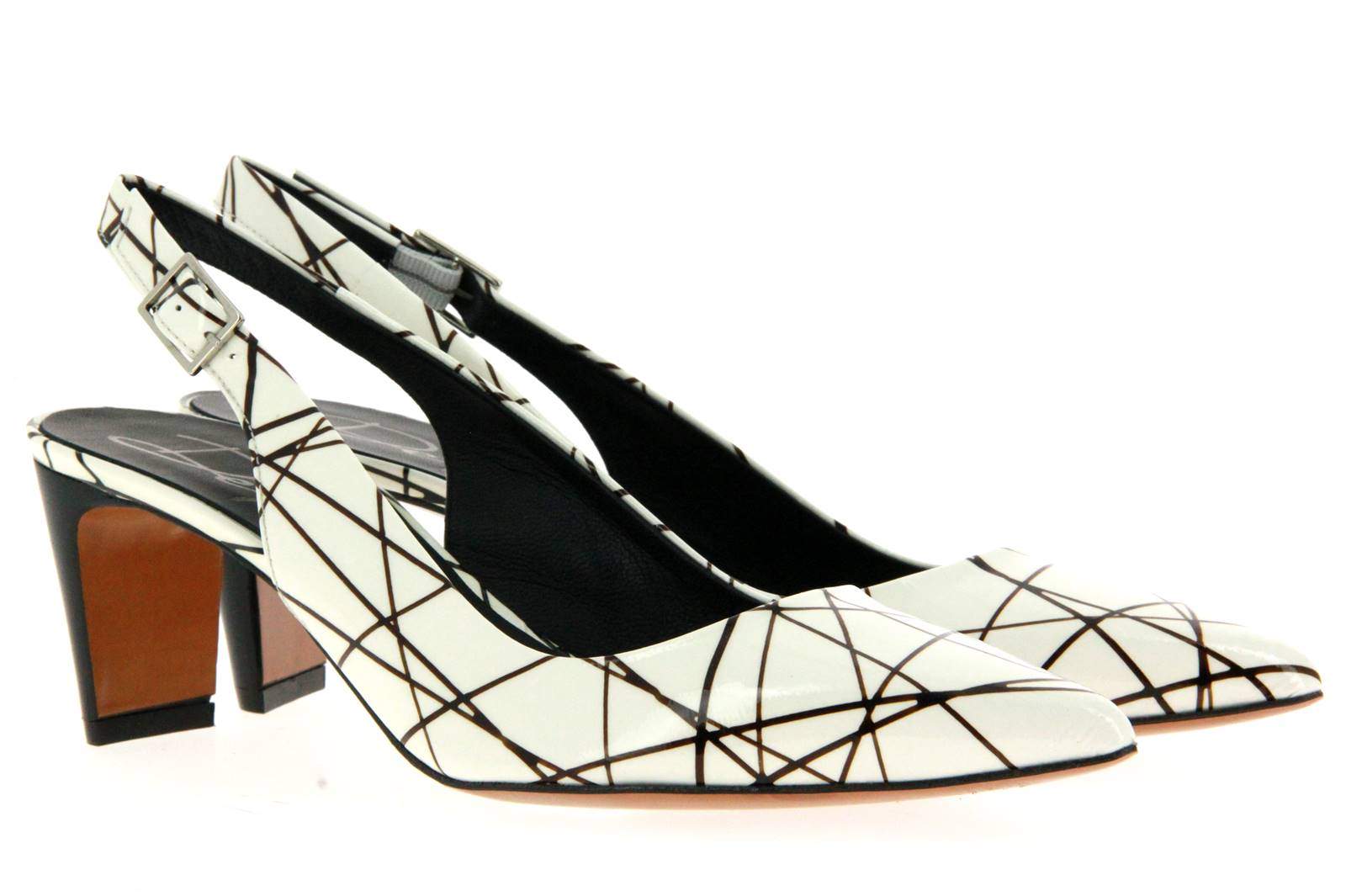De Robert Slingpumps POLLOK VERNICE BIANCO  (38)