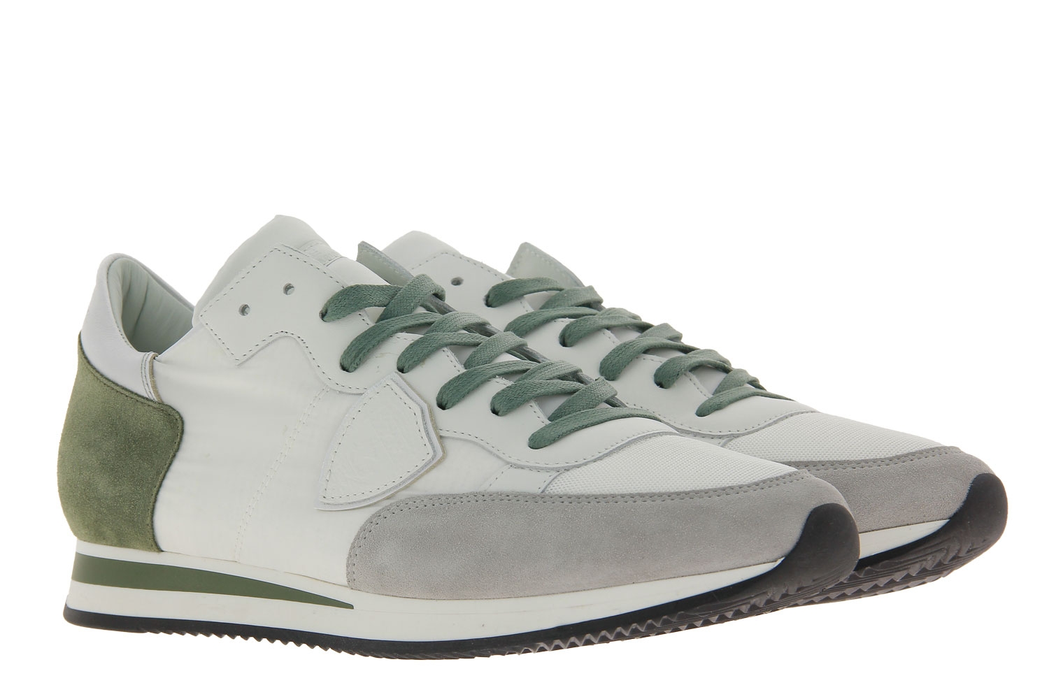 Philippe Model Sneaker TROPEZ MONDIAL METAL BLANC VERT (45)