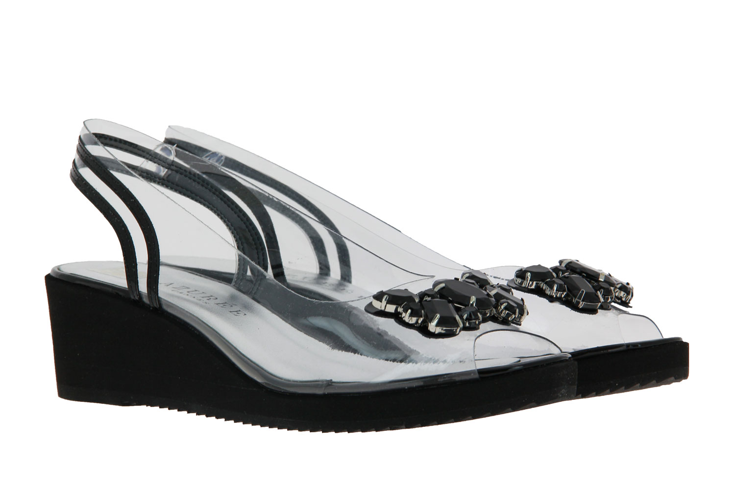 Azuree Cannes Sandale NASAR VERNIS NOIR MOTIF NOIR (38½)