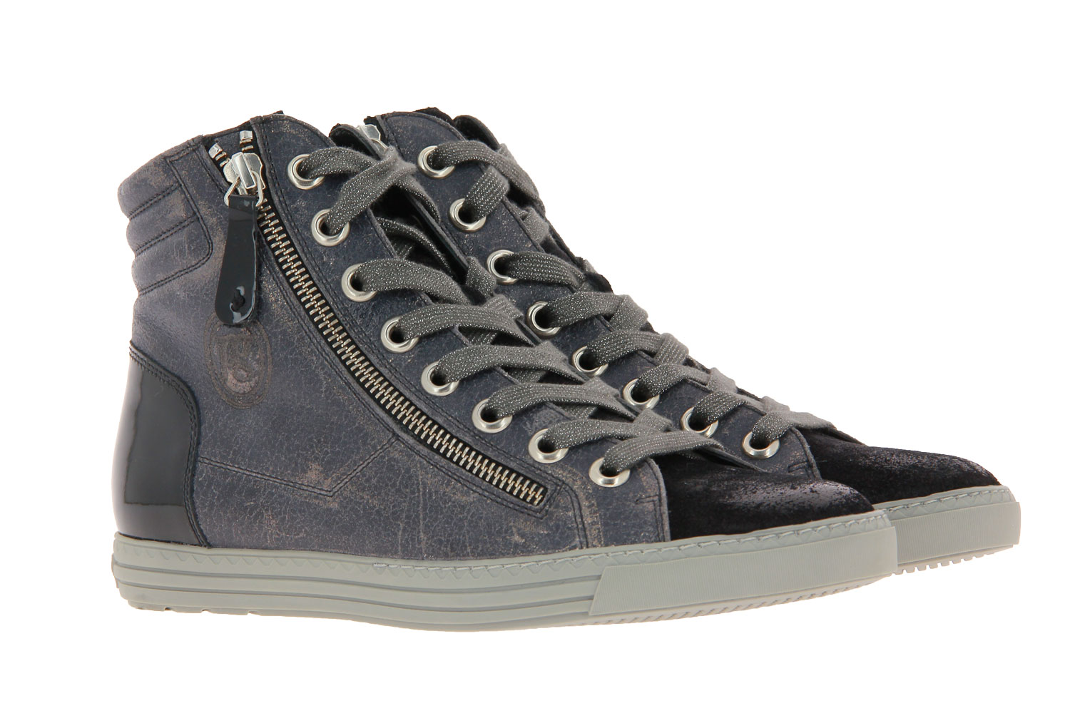 Paul Green Sneaker SUEDE BRUSH METALL BLACK TITAN (39)