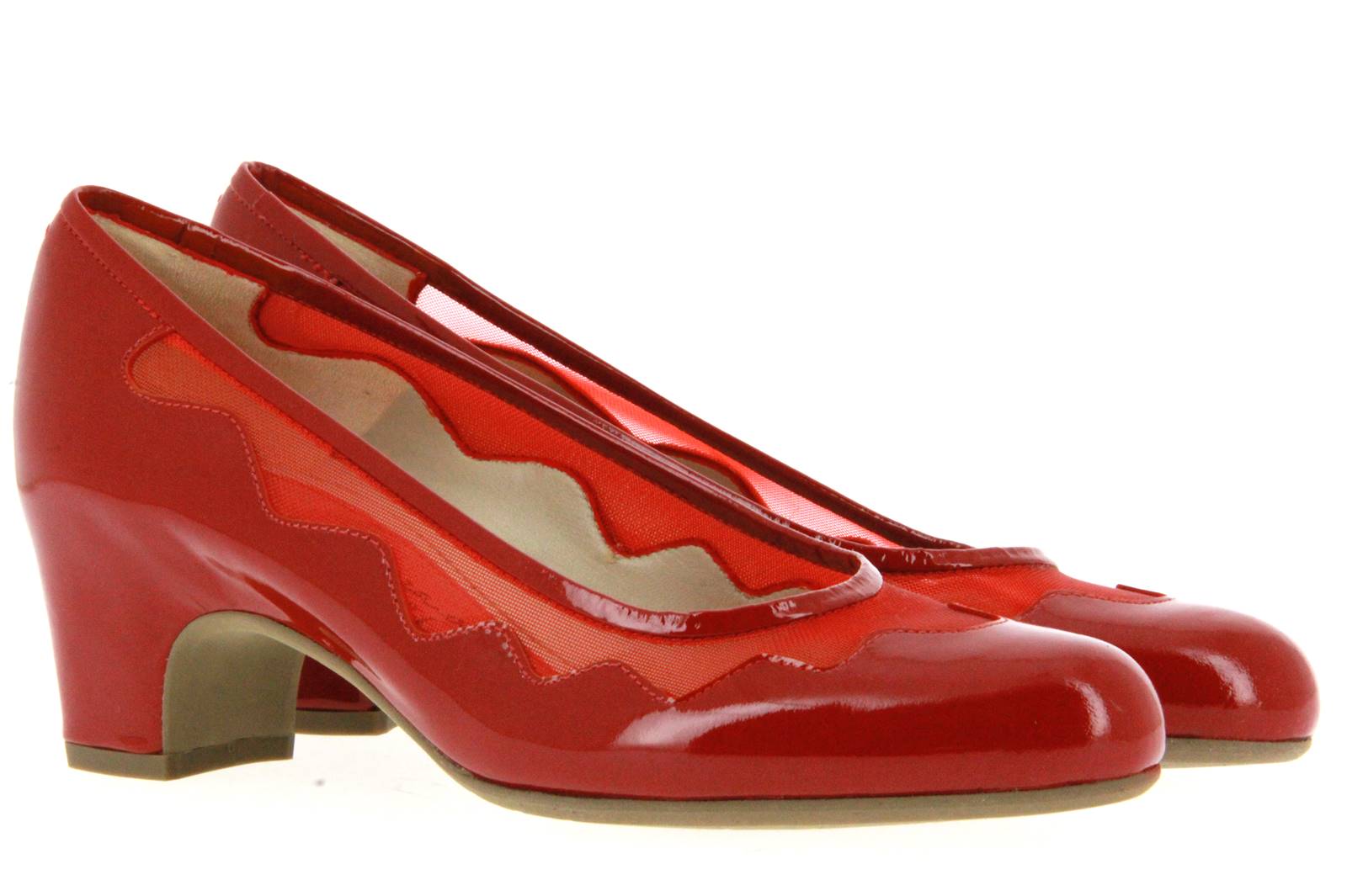 Pas de rouge Pumps LUCIA VERNICE CREMISI RETE ROSSA (42)