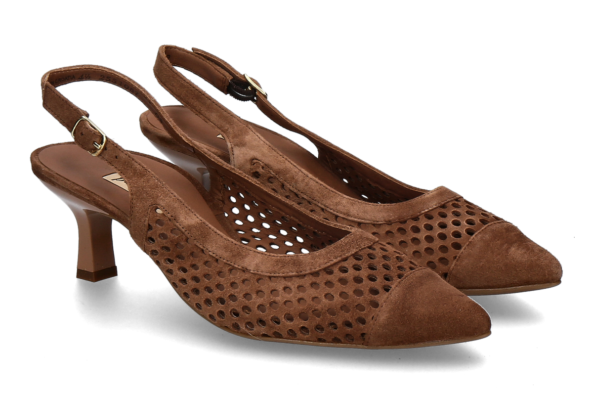 Paul Green Slingpumps SAMTZIEGE- nut/ dunkelbraun