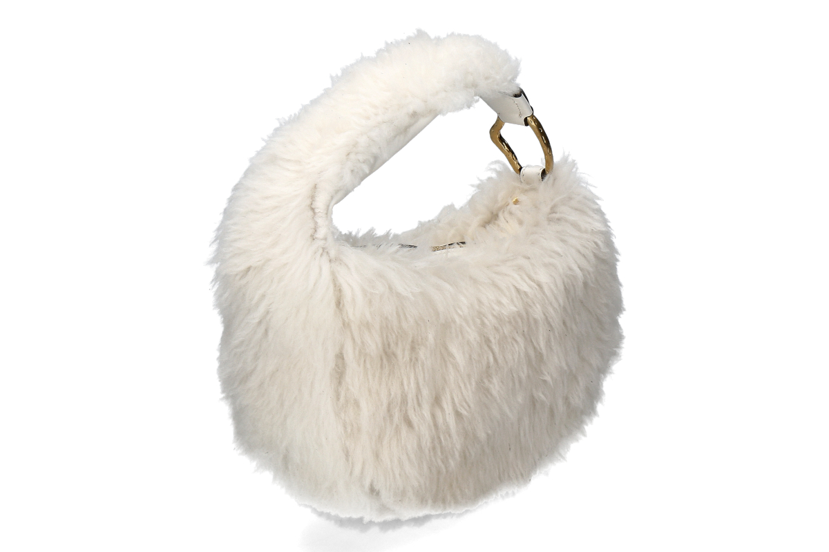 Biagini Ballon-Tasche BALOON FURRY - cream / cremé-weiß