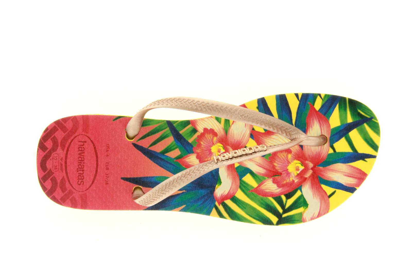 Havaianas Zehenstegsandale SLIM TROPICAL LIGHT YELLOW (39-40)