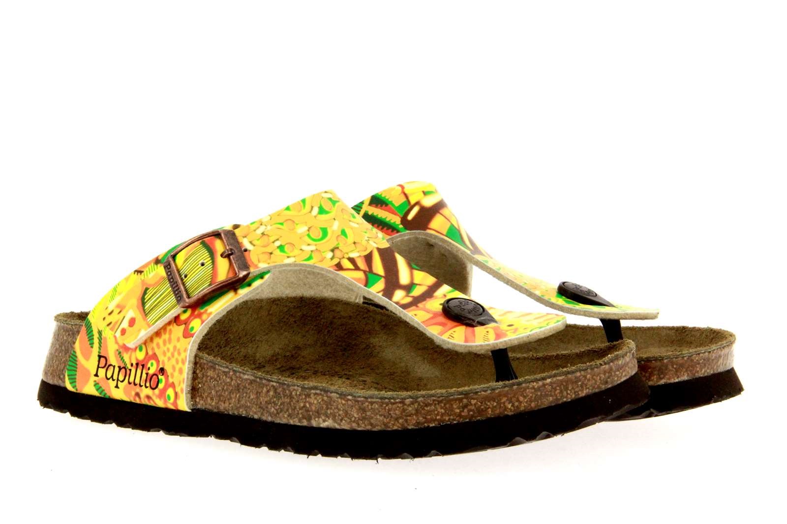 Papillio by Birkenstock Pantolette GIZEH NORMAL BIRKO-FLOR AFRICAN WAX GOLD (36)