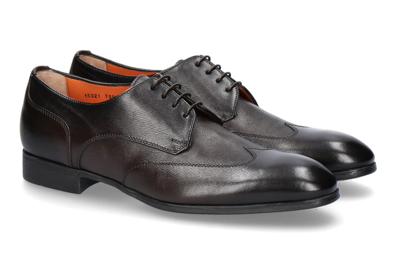 Santoni Schnürer LEATHER DARKBROWN (44½)