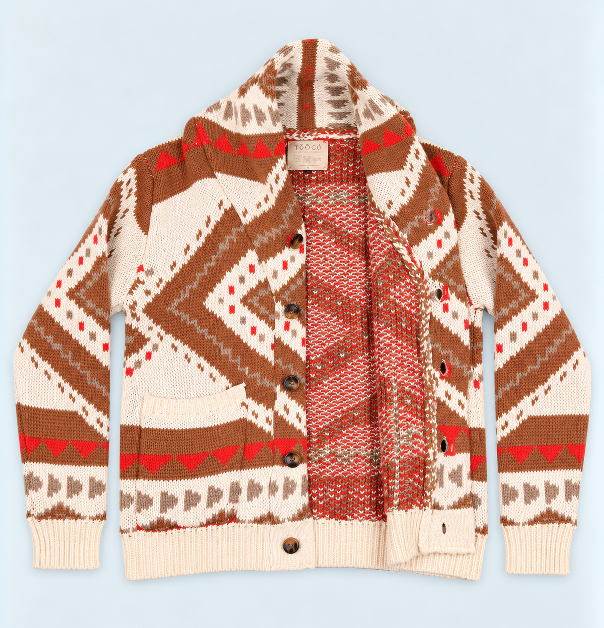 Tooco Cardigan EVEREST CHAPO- white/ orange/ braun