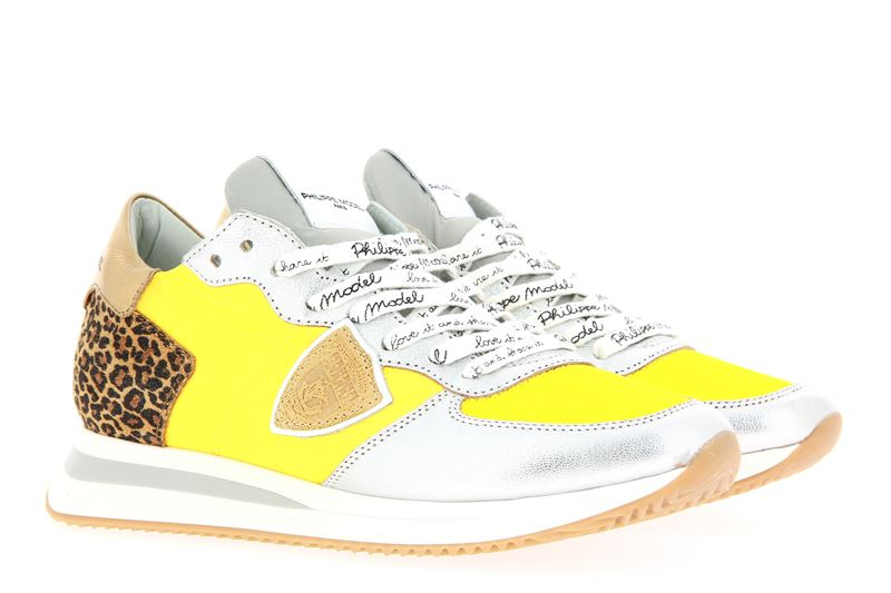 Philippe Model Sneaker TROPEZ MONDIAL LEO JAUNE ARGENT (41)