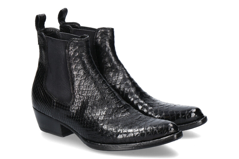 La Bottega di Lisa Cowboy-Bootie PITONE NERO