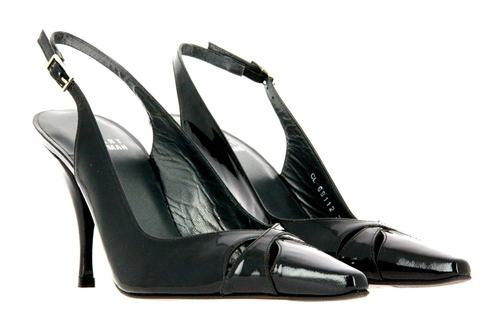 Stuart Weitzman Sandale REVEALING BLACK SOFT PATENT (38½)
