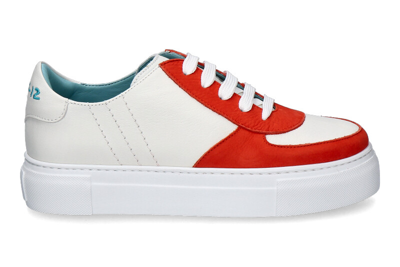 Fifty-12 by Thierry Rabotin Sneaker ALBENGA NAPPA NABUK- coral red/offwhite