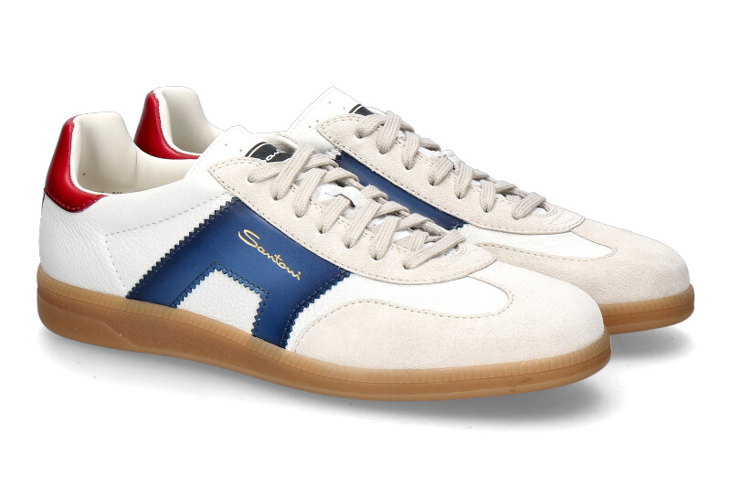 Santoni Herren-Sneaker OLYMPIC- white/blue/red
