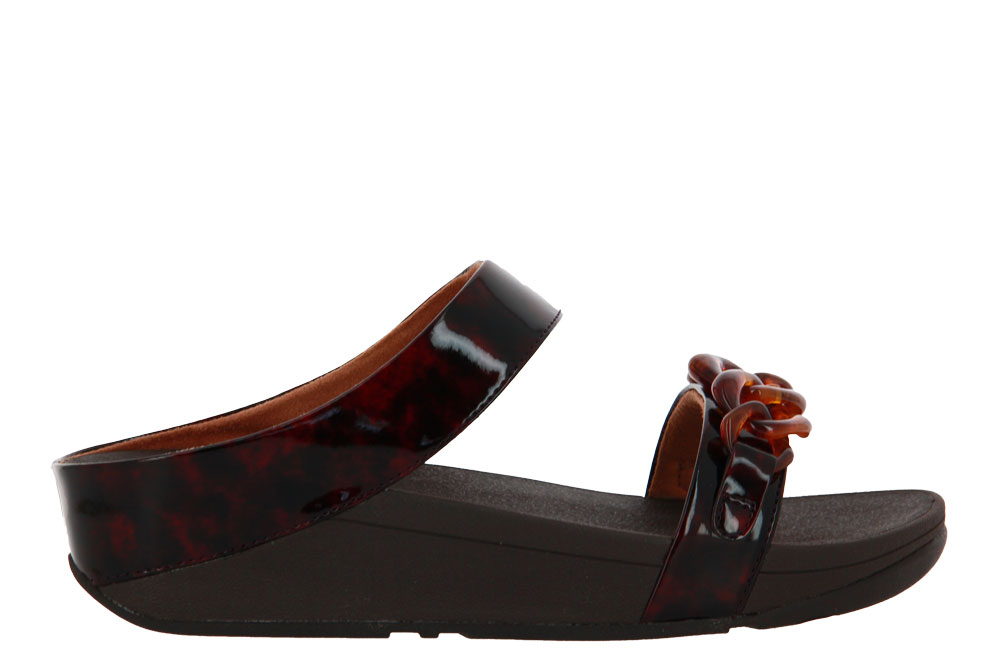 Fitflop Pantolette FINO TORTOISESHELL CHAIN SLIDE CHOCOLATE BROWN (38)