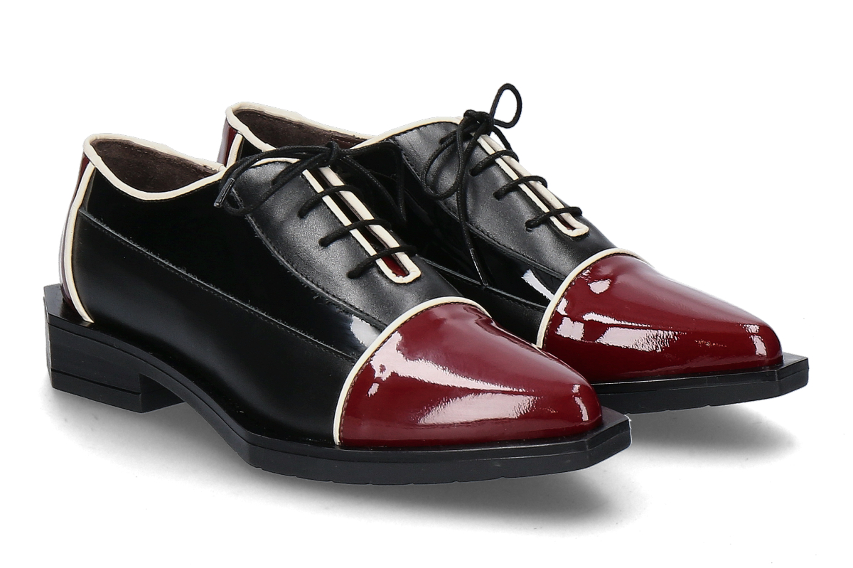 Le Bohémien Schnürschuh G22 VITELLO VERNICE- bordo/ schwarz