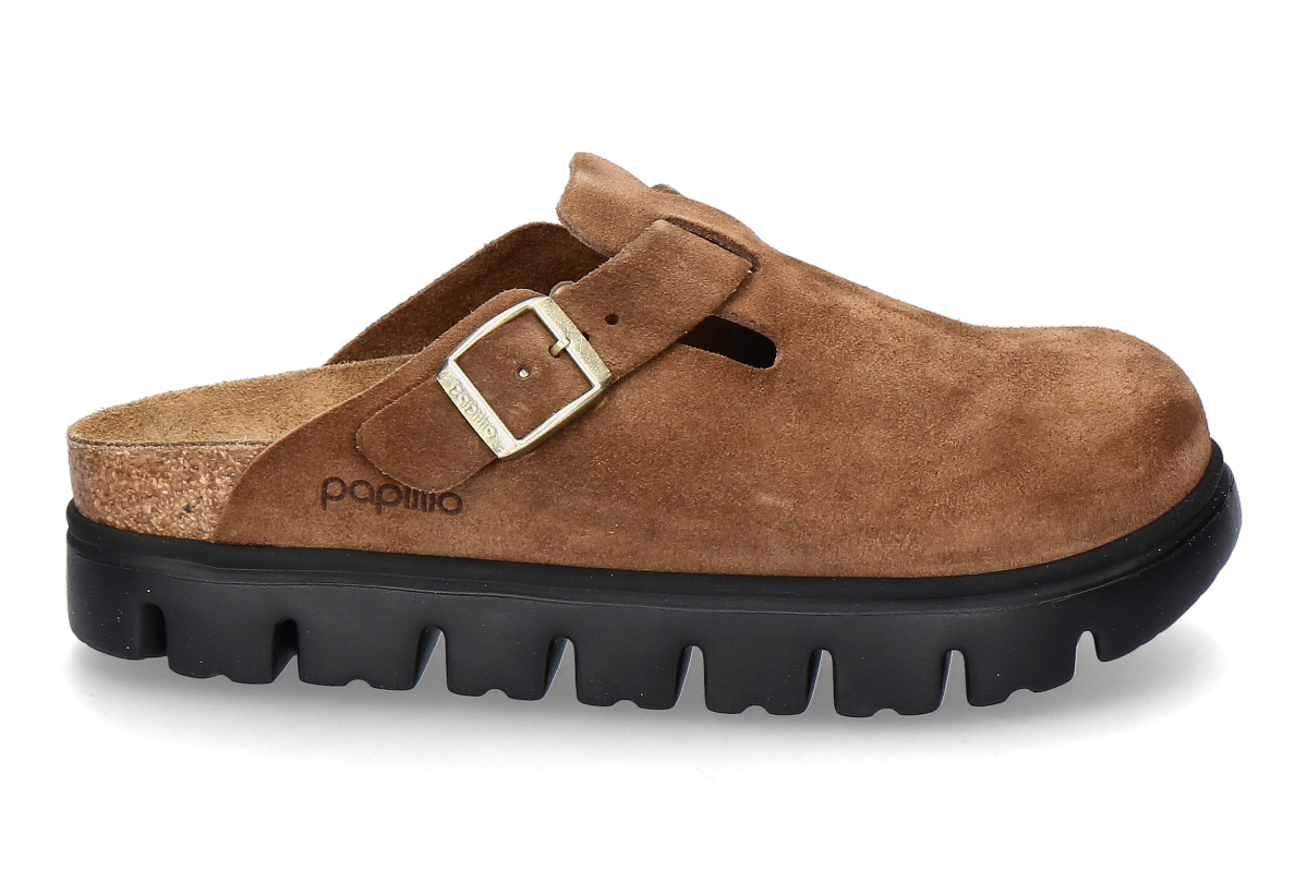 Birkenstock Pantolette BOSTON SCHMAL PAP CHUNKY- dark tea/ black