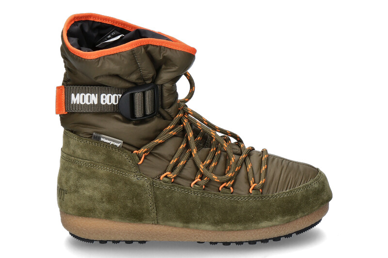 Moon Boot Snowboots SOFT LACES SUEDE ARMY GREEN ORANGE