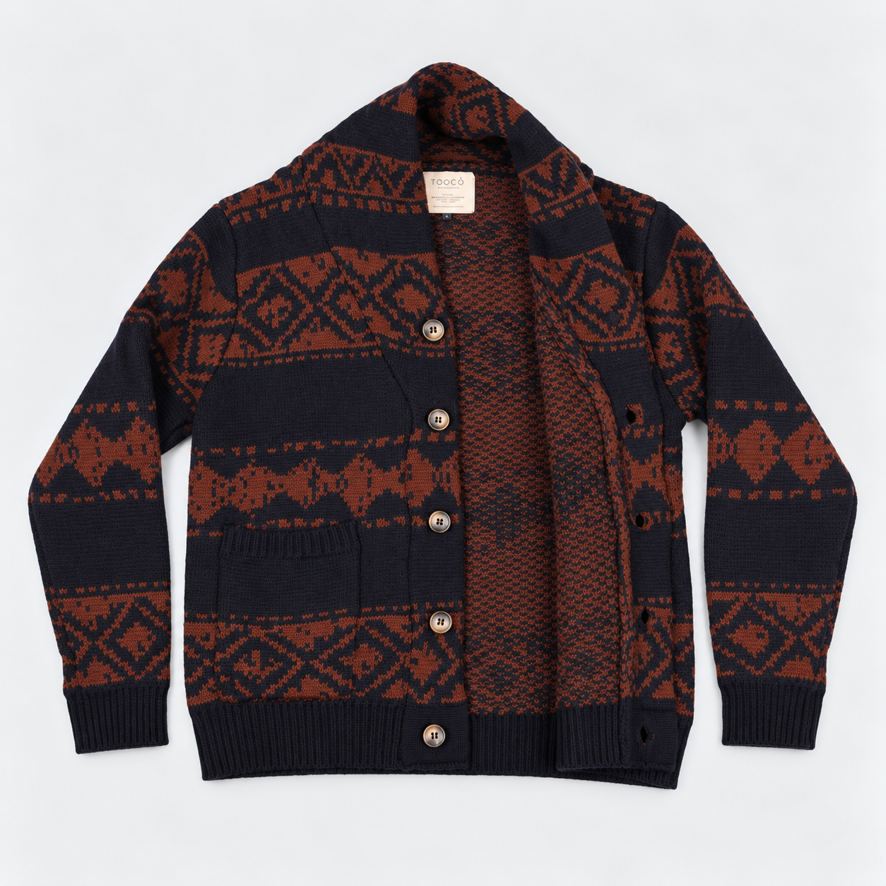 Nordischer Strickcardigan mit Fair-Isle-Muster