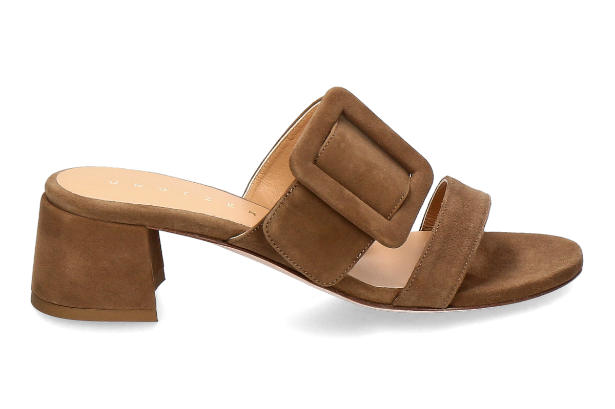 Unützer Pantolette CAMOSCIO- taupe/ braun