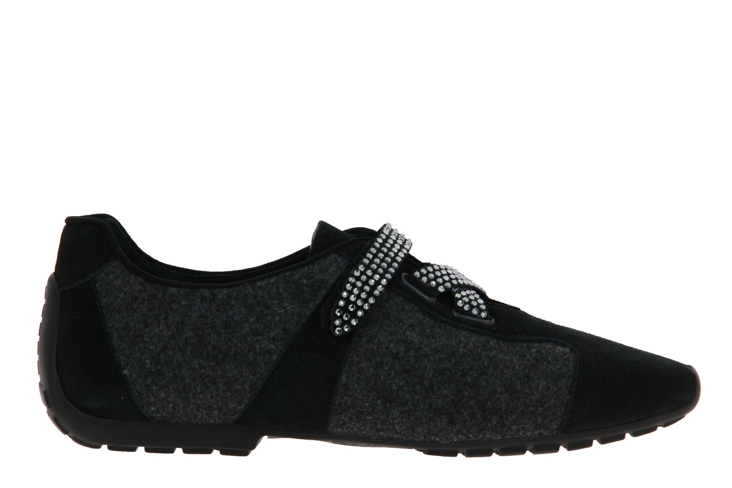 Mania Sneaker gefüttert CAMOSCIO NERO GRIGIO (38)